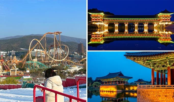 Gyeongju Winter Special: Gyeongju World + Hwangridan-gil + Weoljeonggyo Bridge + Donggung Palace & Wolji Pond - from Busan (Jan 1~Feb 28) - main view